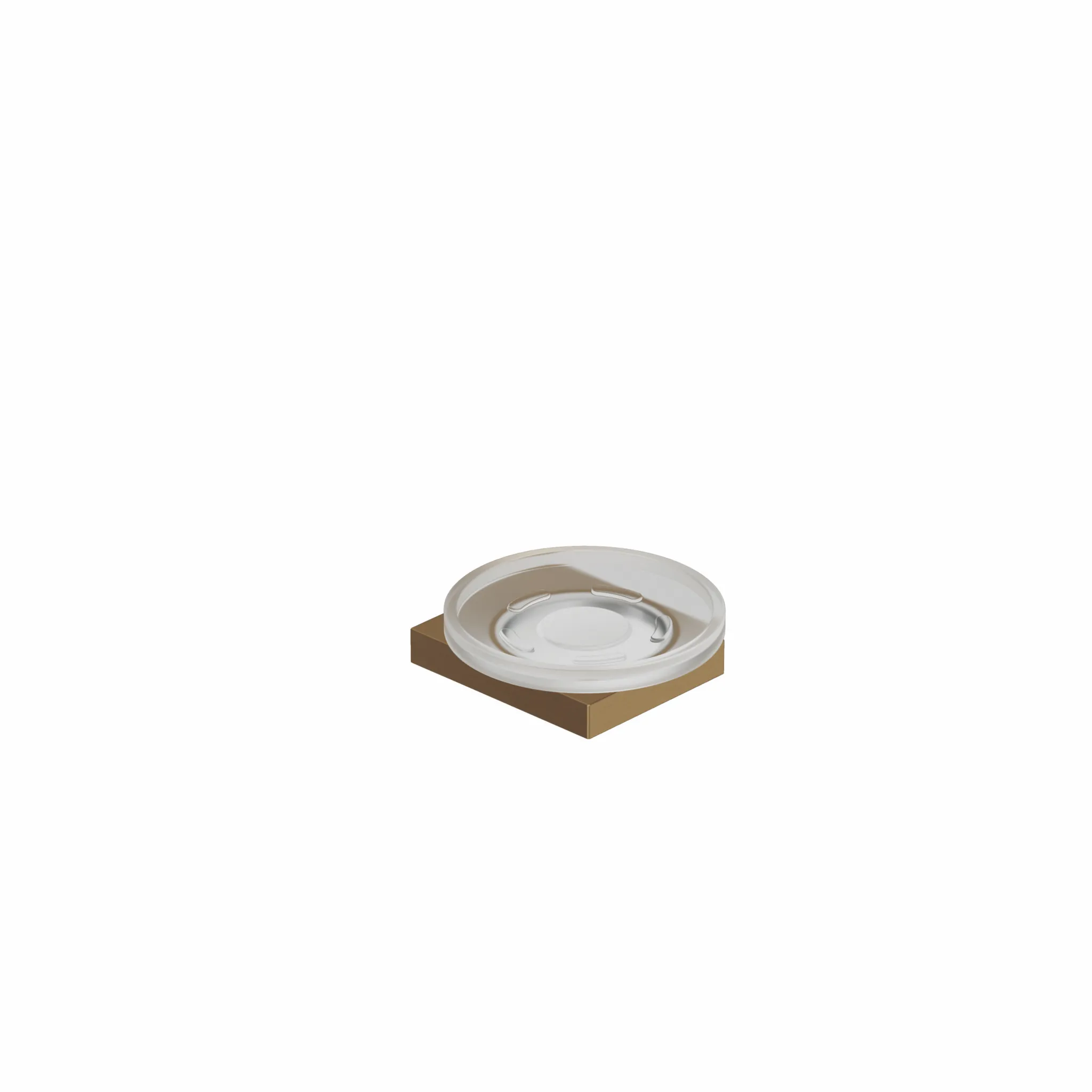 Kludi-VELA C Seifenschale Brushed Bronze – feststehend, Wandmontage mit Metallhalter, transparente Glasschale