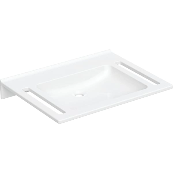 Publica Waschtisch eckiges Design, mit Ausschnitten, barrierefrei: B=70cm, T=55cm, Hahnloch=ohne, Überlauf=ohne, weiß-alpin Publica Waschtisch eckiges Design, mit Ausschnitten, barrierefrei: B=70cm, T=55cm, Hahnloch=ohne, Überlauf=ohne, weiß-alpin