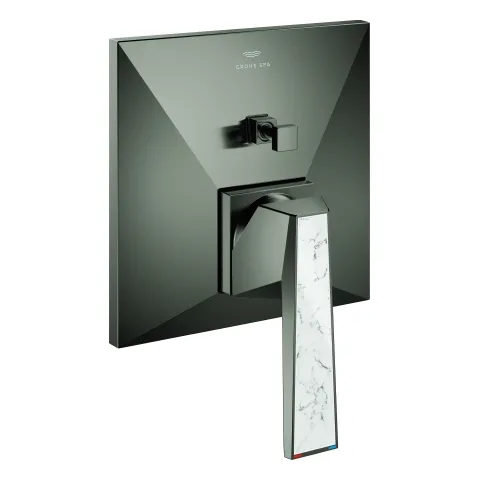Einhand-Wannenbatterie Allure Brilliant Private Collection 24426, Fertigmontageset für Rapido SmartBox, Griff mit White Attica Ceasarstone, chrom Einhand-Wannenbatterie Allure Brilliant Private Collection 24426, Fertigmontageset für Rapido SmartBox, Griff mit White Attica Ceasarstone, chrom