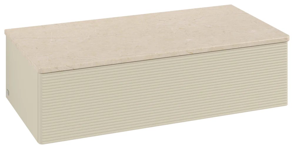 Villeroy & Boch Antao L40 Sideboard, 1000x268x500mm, Silk Grey Matt Lacquer / Botticino