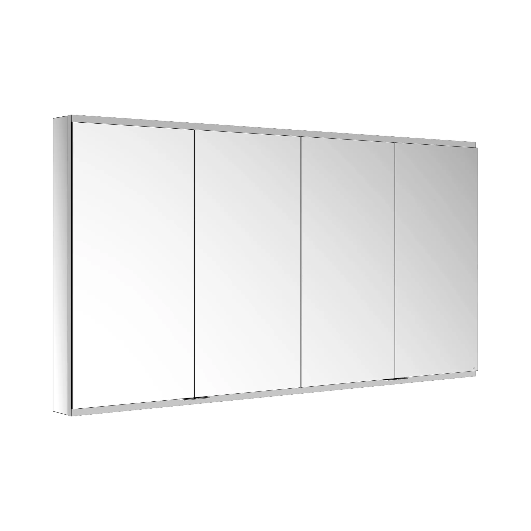KEUCO Wandvorbau Spiegelschrank 4-türig „Royal Modular 2.0“ in Silber (eloxiert), Aufputz, ohne Beleuchtung, mit Steckdosen 1800 × 900 × 120 mm