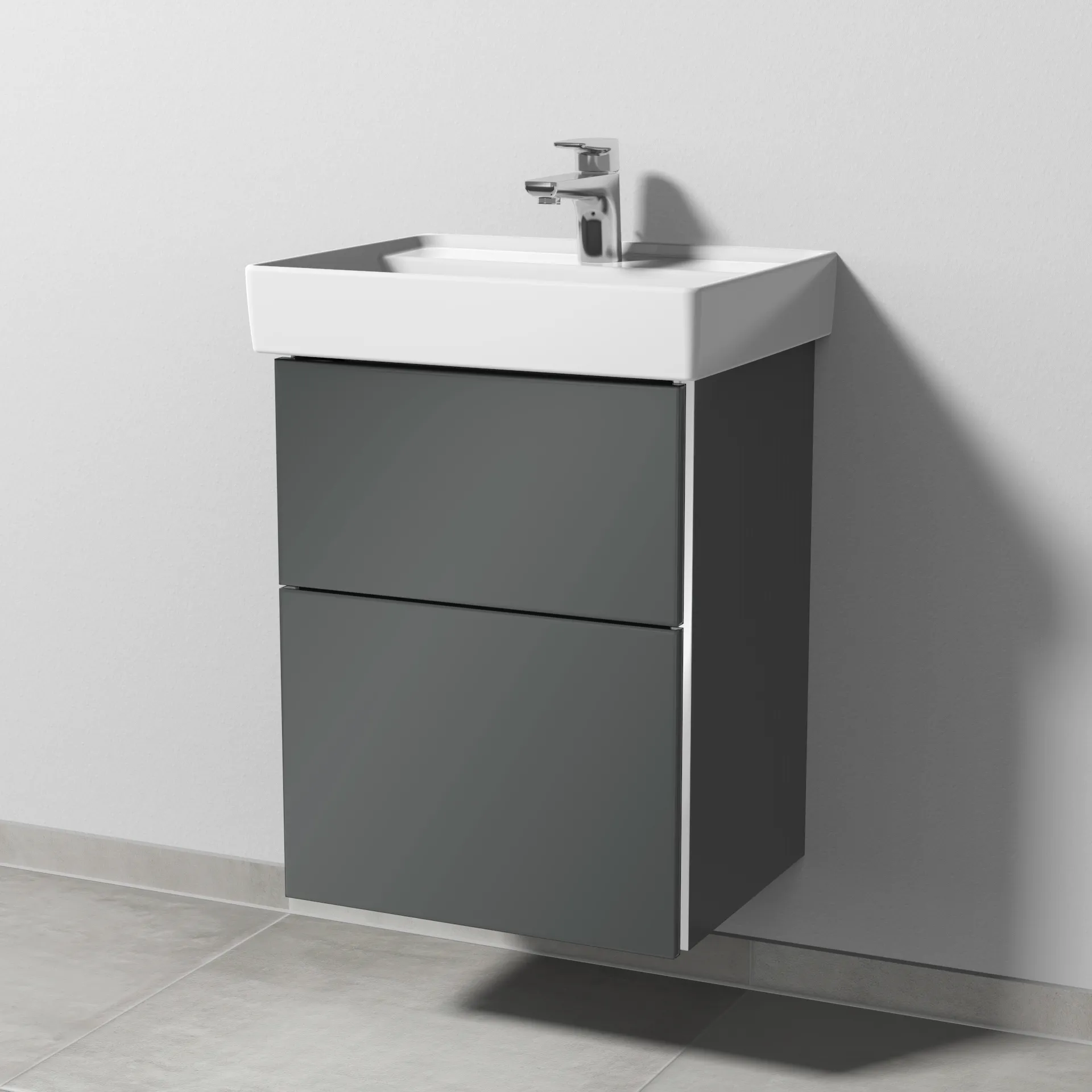 Sanipa Waschtischunterschrank „3way“ passend zu Keramik-Waschtische Collaro von Villeroy &Boch 450 × 588 × 377 mm in Anthrazit (glanz) Sanipa Waschtischunterschrank „3way“ passend zu Keramik-Waschtische Collaro von Villeroy &Boch 450 × 588 × 377 mm in Anthrazit (glanz)