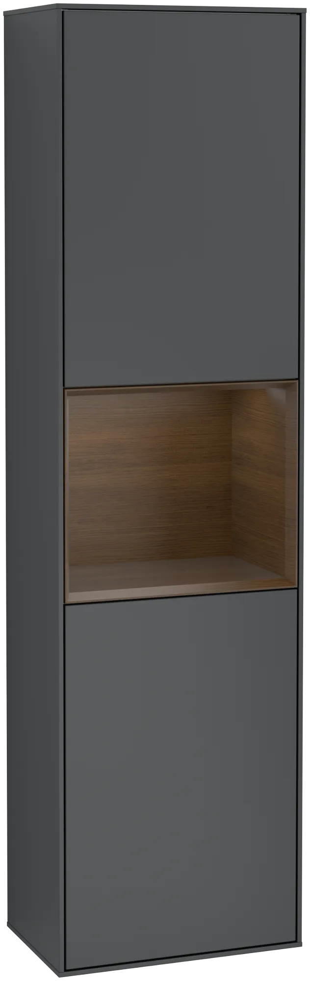 Villeroy & Boch Finion Hochschrank G47, 418x1516x270mm, Midnight Blue Matt Lacquer / Walnut Veneer