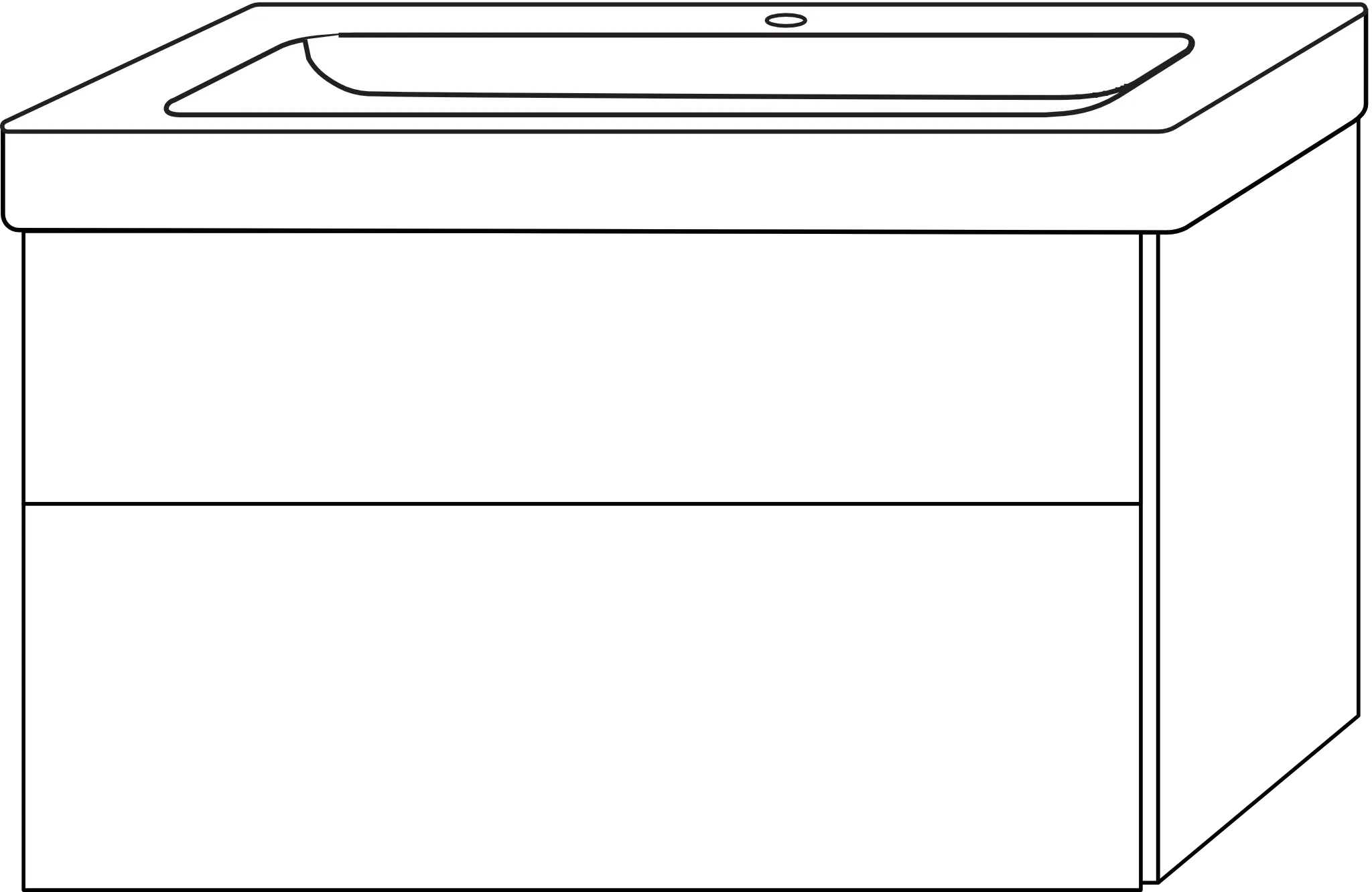 Waschtischunterbau mit Auszügen 3way (BP978) 593x950x462 Graphit-Matt