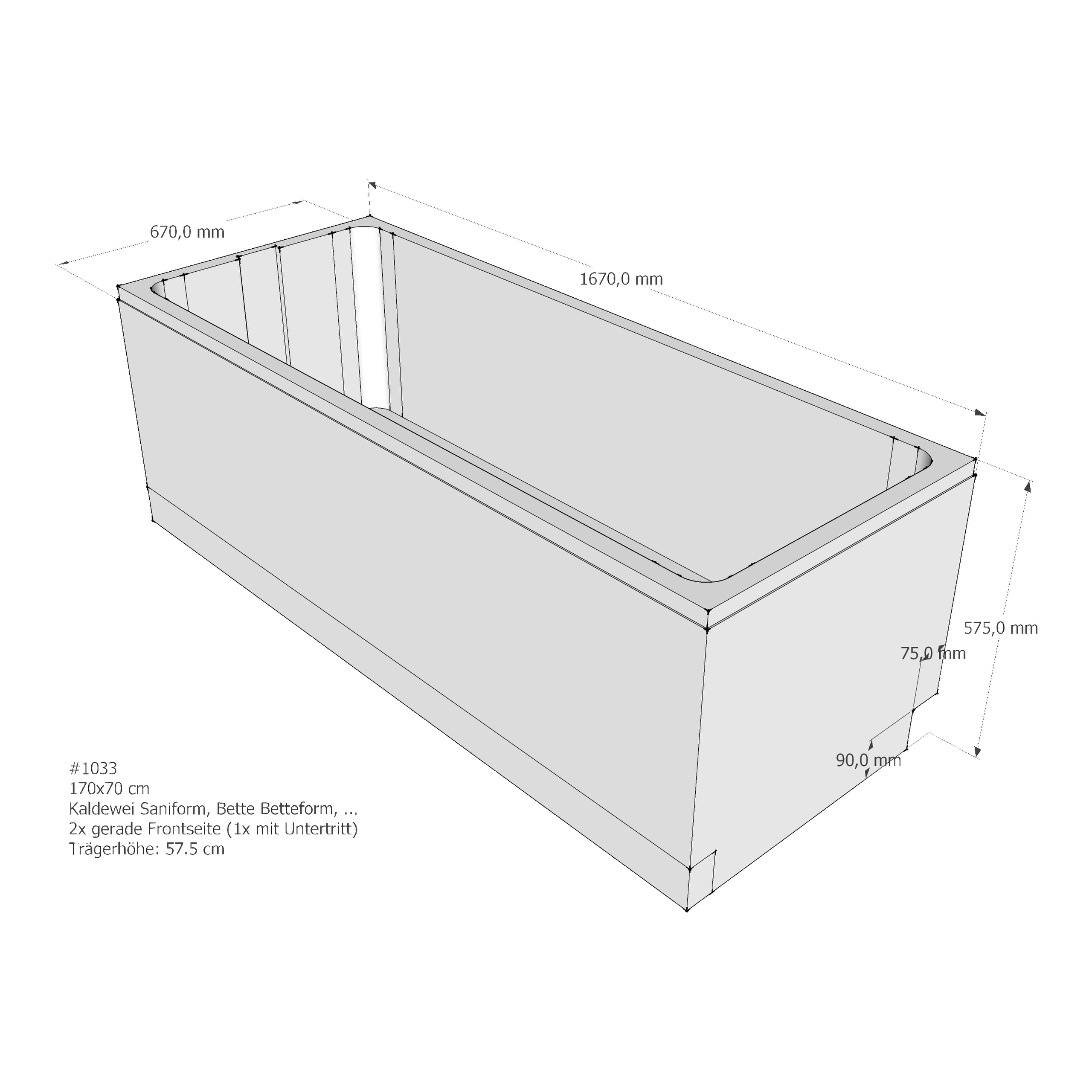 Badewannenträger für Wannenträger Bette Betteform, Kaldewei Saniform Plus, Laufen Pro 170x70x cm 170 × 70 cm Badewannenträger für Wannenträger Bette Betteform, Kaldewei Saniform Plus, Laufen Pro 170x70x cm 170 × 70 cm