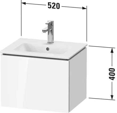 Duravit Waschtischunterschrank wandhängend „L-Cube“ 52 × 40 × 42,1 cm in Betongrau Matt