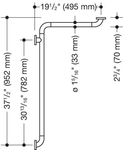 Dusch-, Wannenhandlauf (USA) S. 801 37 1/2 x 19 1/2´´ reinweiß Dusch-, Wannenhandlauf (USA) S. 801 37 1/2 x 19 1/2´´ reinweiß