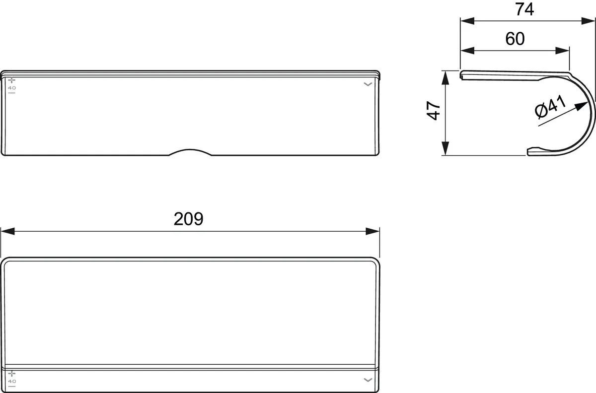 Ideal Standard Ablage „CerathermT“ in Befestigung verdeckt 4,7 × 7,4 cm