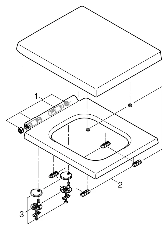 WC-Sitz Cube Keramik 39488, mit Deckel, Soft Close, werkzeuglos abnehmbar, Duroplast, alpinweiß