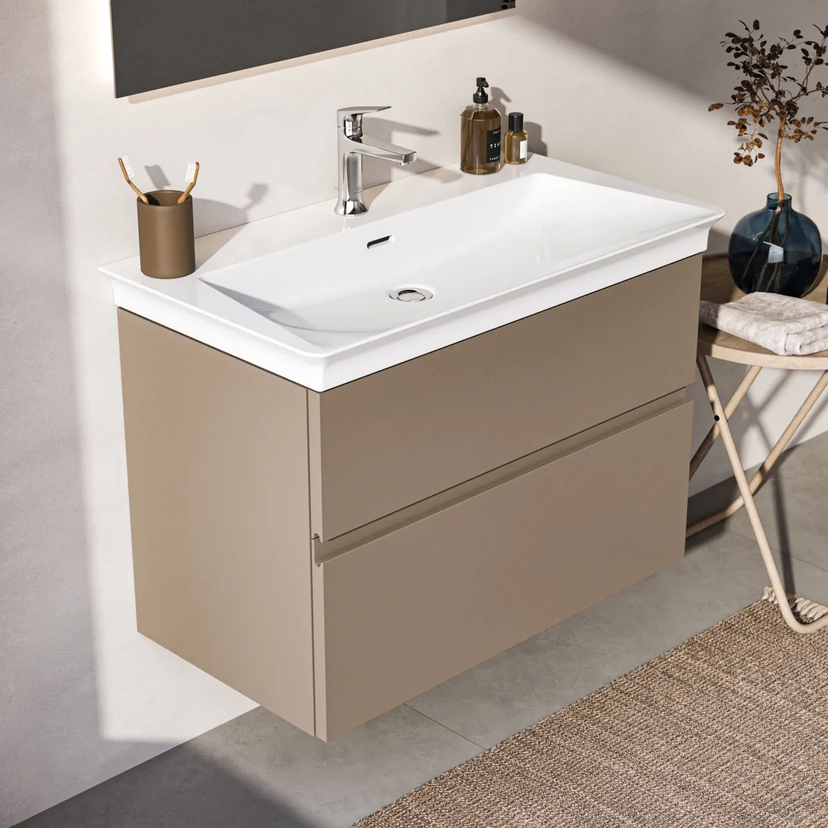 Ideal Standard Waschtischunterschrank „Finesse“ 80 × 54,5 × 44 cm Greige matt Ideal Standard Waschtischunterschrank „Finesse“ 80 × 54,5 × 44 cm Greige matt