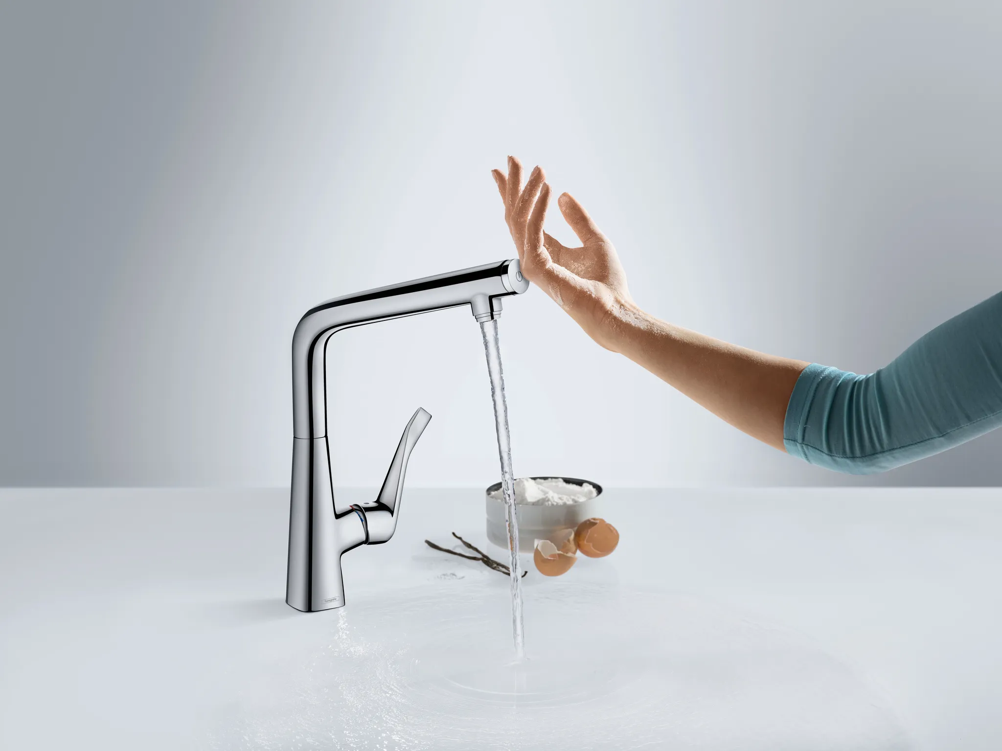 Hansgrohe Mischer Metris Select M71 Einhebel-Küchenmischer 320, 1jet, Chrom