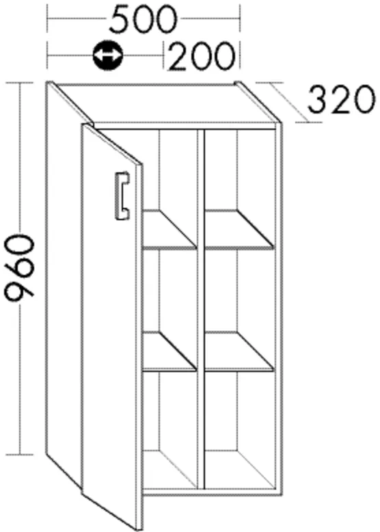 burgbad Hochschrank „Sys30“ 540 × 960 × 360 mm in Weiß Matt