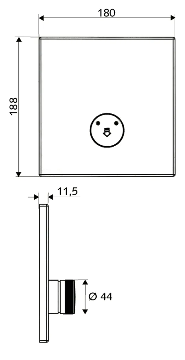 Unterputz-Dusche LINUS D-SC-M, Mischwasser, Frontplatte, Frontplatte chrom Unterputz-Dusche LINUS D-SC-M, Mischwasser, Frontplatte, Frontplatte chrom