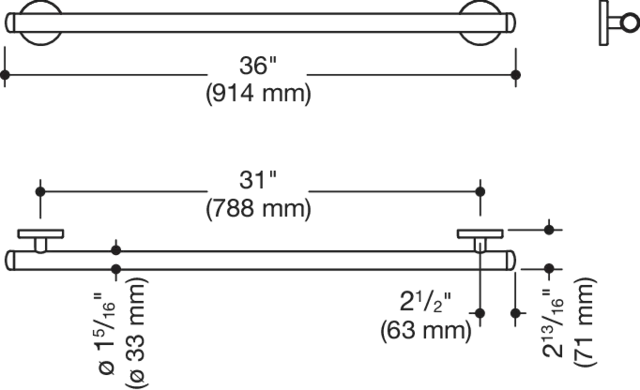 HEWI Haltegriff „System 800K“ in Sand HEWI Haltegriff „System 800K“ in Sand