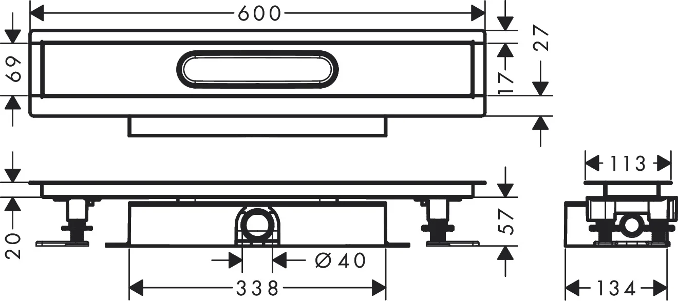 Hansgrohe uBox universal Komplettset für flache Installation 600 mm, passend zu RainDrain Rock und Match Fertigsets Hansgrohe uBox universal Komplettset für flache Installation 600 mm, passend zu RainDrain Rock und Match Fertigsets