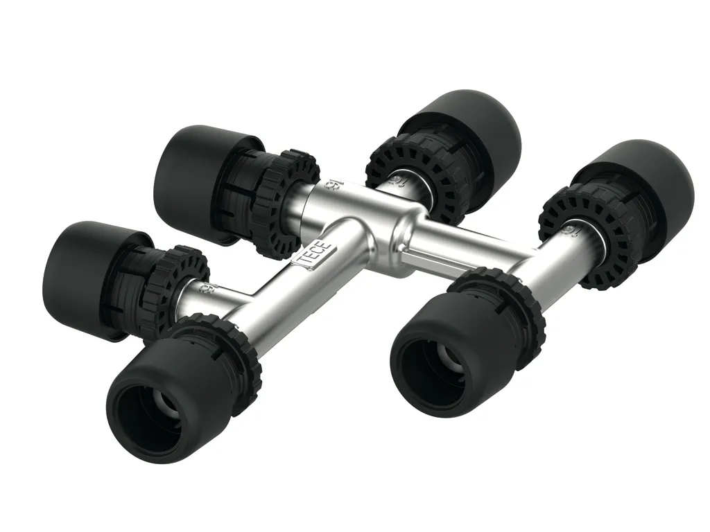 TECElogo-Ax Kreuzungsfitting Dimension 16 × 16 × 16, Standard Messing TECElogo-Ax Kreuzungsfitting Dimension 16 × 16 × 16, Standard Messing