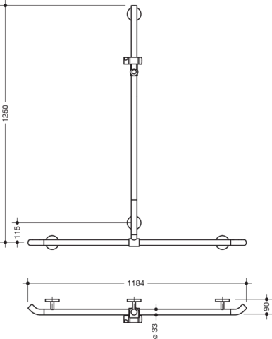 HEWI Haltegriff „System 800K“ in Rubinrot