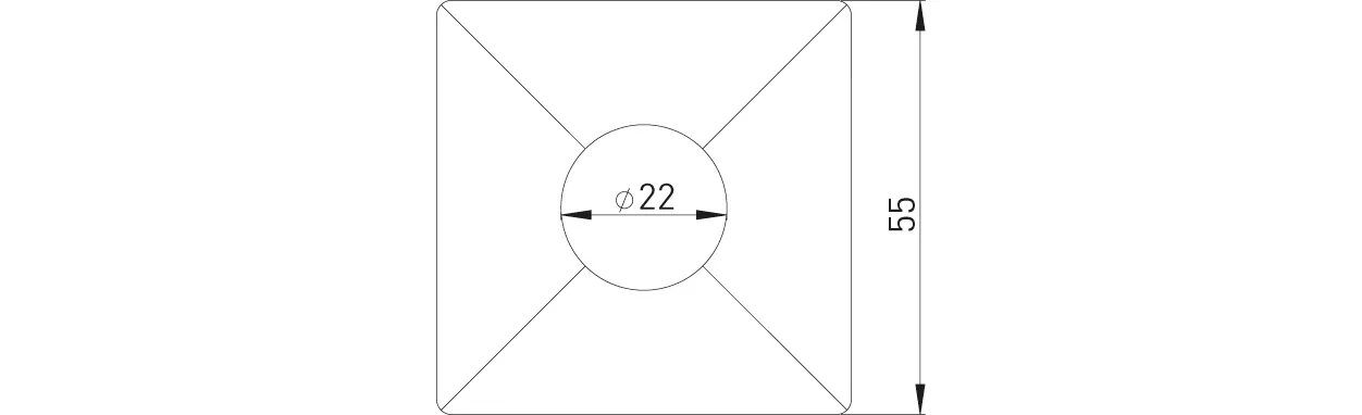 Design-Schubrosette MS vc 22x06x55 mm passend zu Design-Eckventil 108688