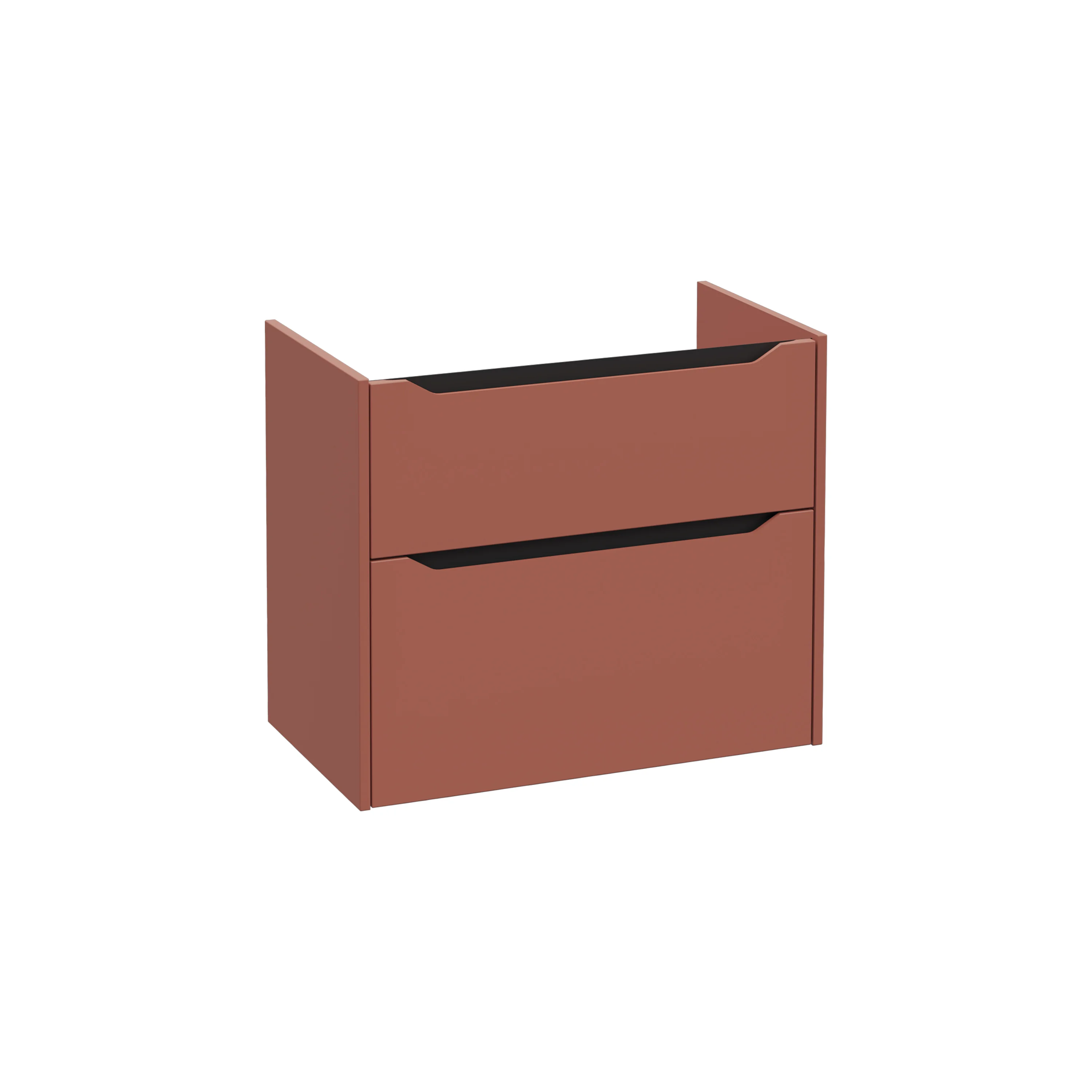 New Integra Square Waschtischunterschrank mit 2 Vollauszügen 76 x 45 x 65 cm (BxTxH) Terracotta Matt