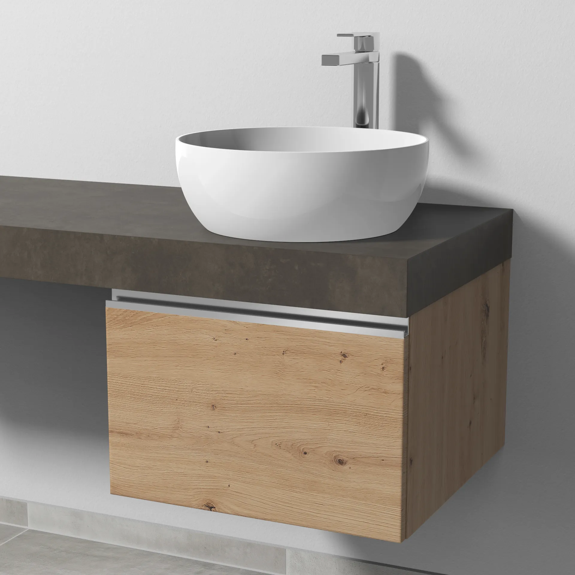 Sanipa Waschtischunterschrank „2morrow“ 500 × 340 × 520 mm in Eiche Natural-Touch