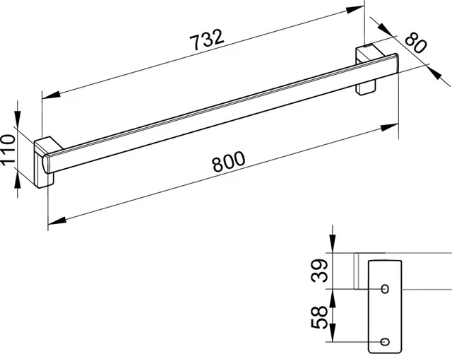 AXESS 35001010800 Haltegriff 800 mm verchromt