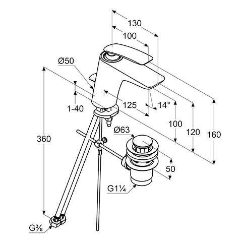 Kludi BALANCE Waschtisch-EHM DN 15 chrom