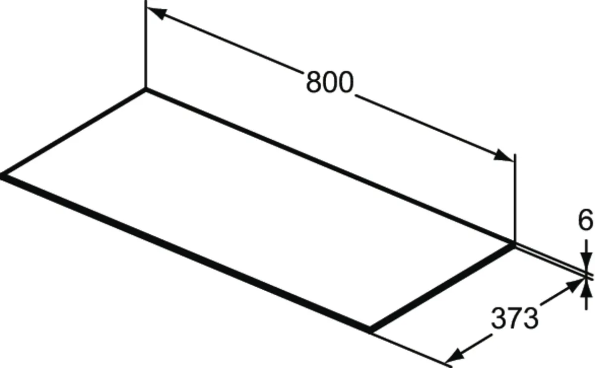 Waschtischplatte Conca, aus Keramik, 802x373x6mm, Marmor Noir Desir