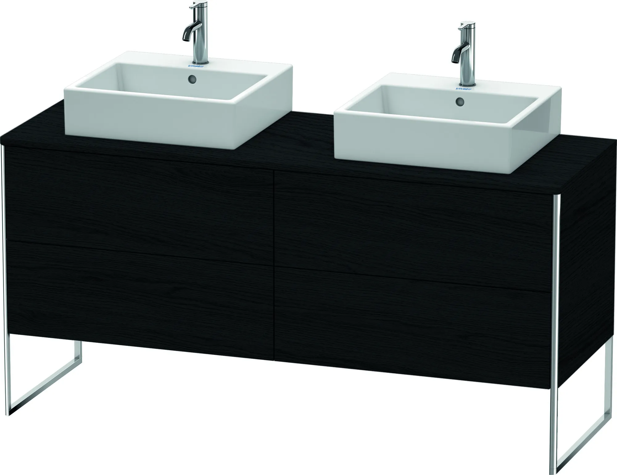 Duravit Waschtischunterschrank bodenstehend „XSquare“ 160 × 77,8 × 54,8 cm Eiche Schwarz