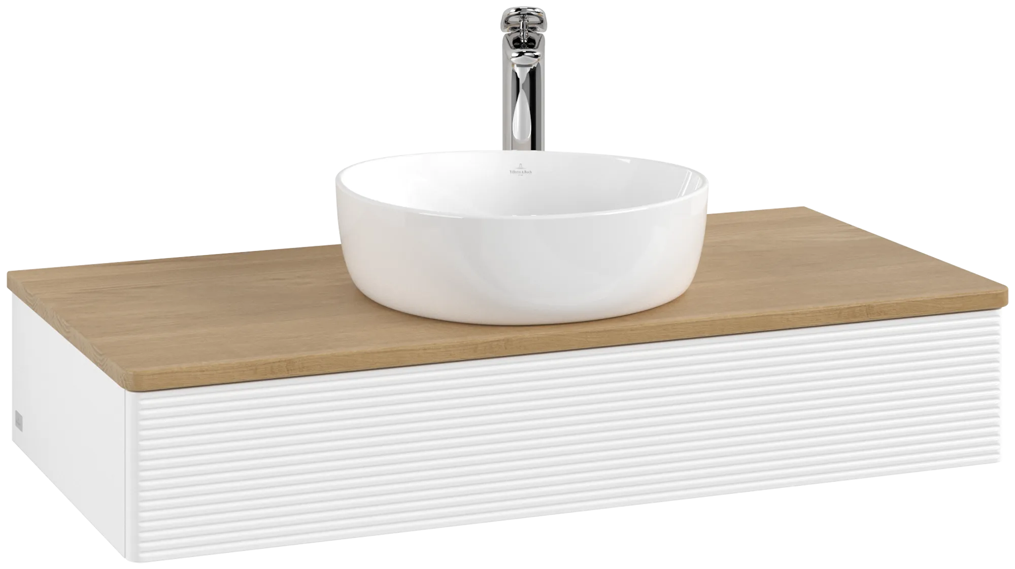 Villeroy & Boch Antao Waschbeckenunterschrank L09_5, 1000x190x500mm, White Matt Lacquer / Honey Oak
