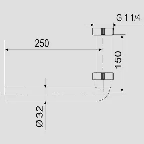 SANIT Anschlussbogen G1 1/4x250x32