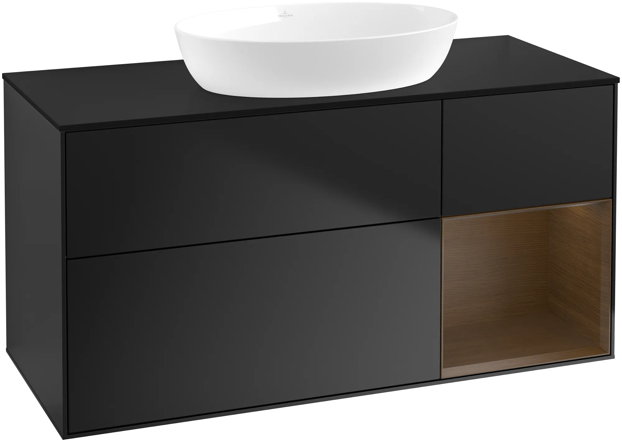Villeroy & Boch Finion Waschbeckenunterschrank GA7 1200x603x501mm Black Matt/Lacquer/Veneer/Glass Black Matt
