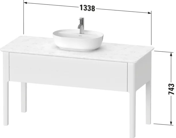 Duravit Waschtischunterschrank bodenstehend „Luv“ 133,8 × 74,3 × 57 cm Taupe Seidenmatt