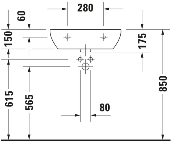Waschtisch Med „D-Code“, Form rechteckig 55 × 43 cm Waschtisch Med „D-Code“, Form rechteckig 55 × 43 cm
