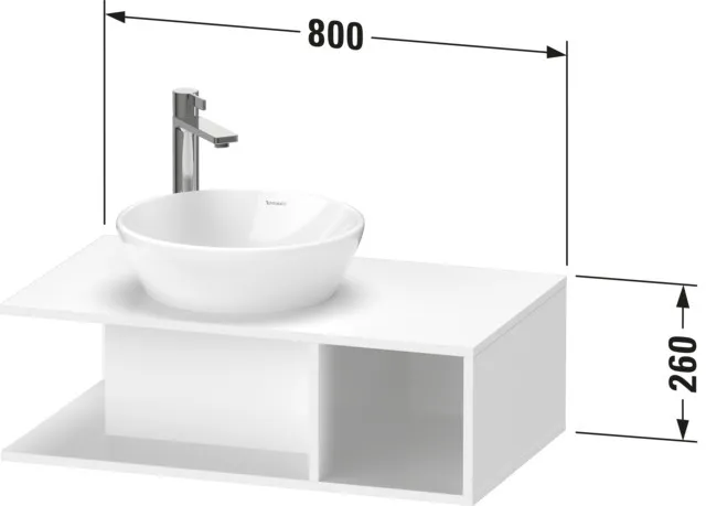 Duravit Waschtischunterschrank wandhängend „D-Neo“ 80 × 26 × 48 cm in Betongrau Matt