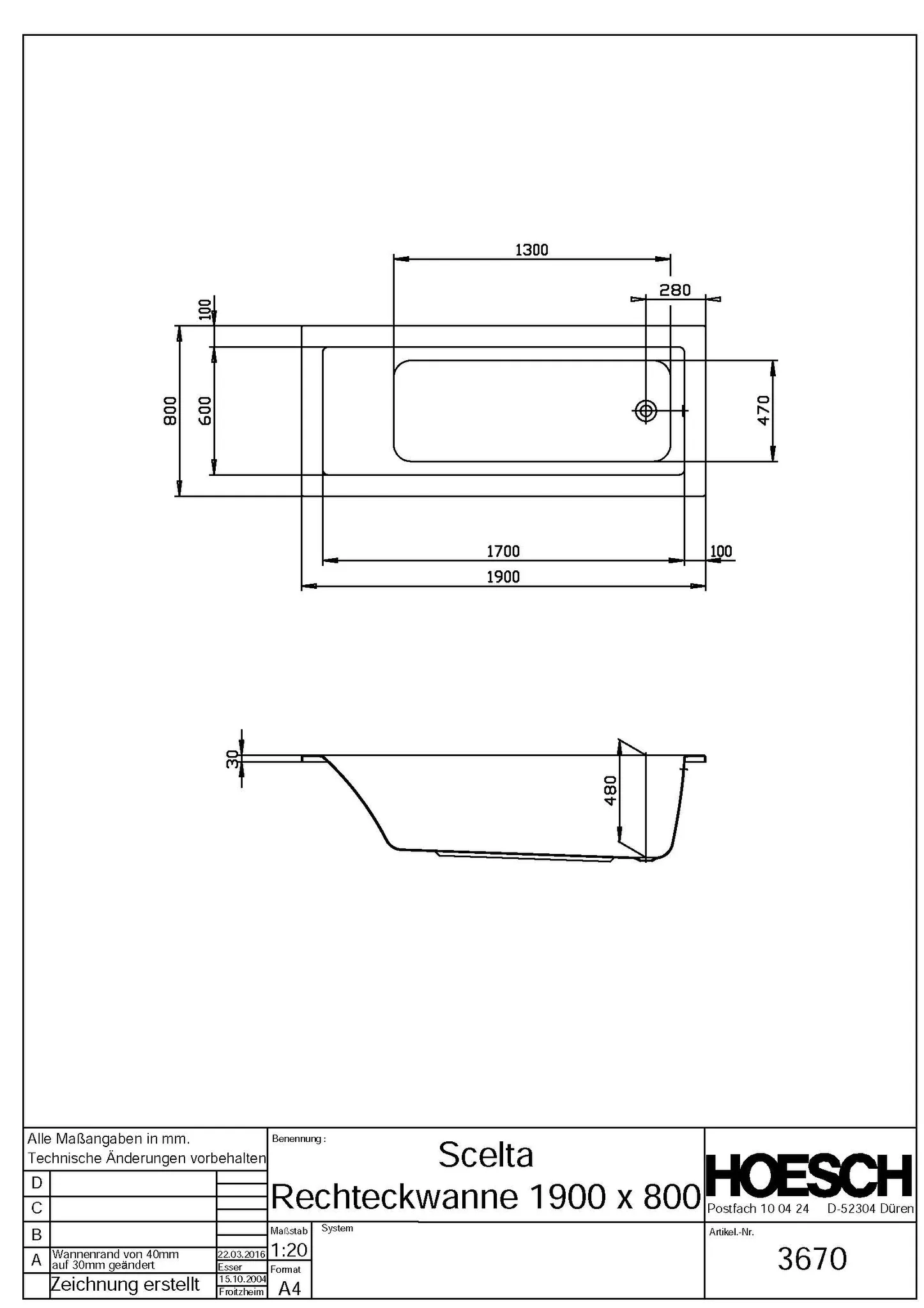 Hoesch Scelta Badewanne 1900x800 Weiß Hoesch Scelta Badewanne 1900x800 Weiß