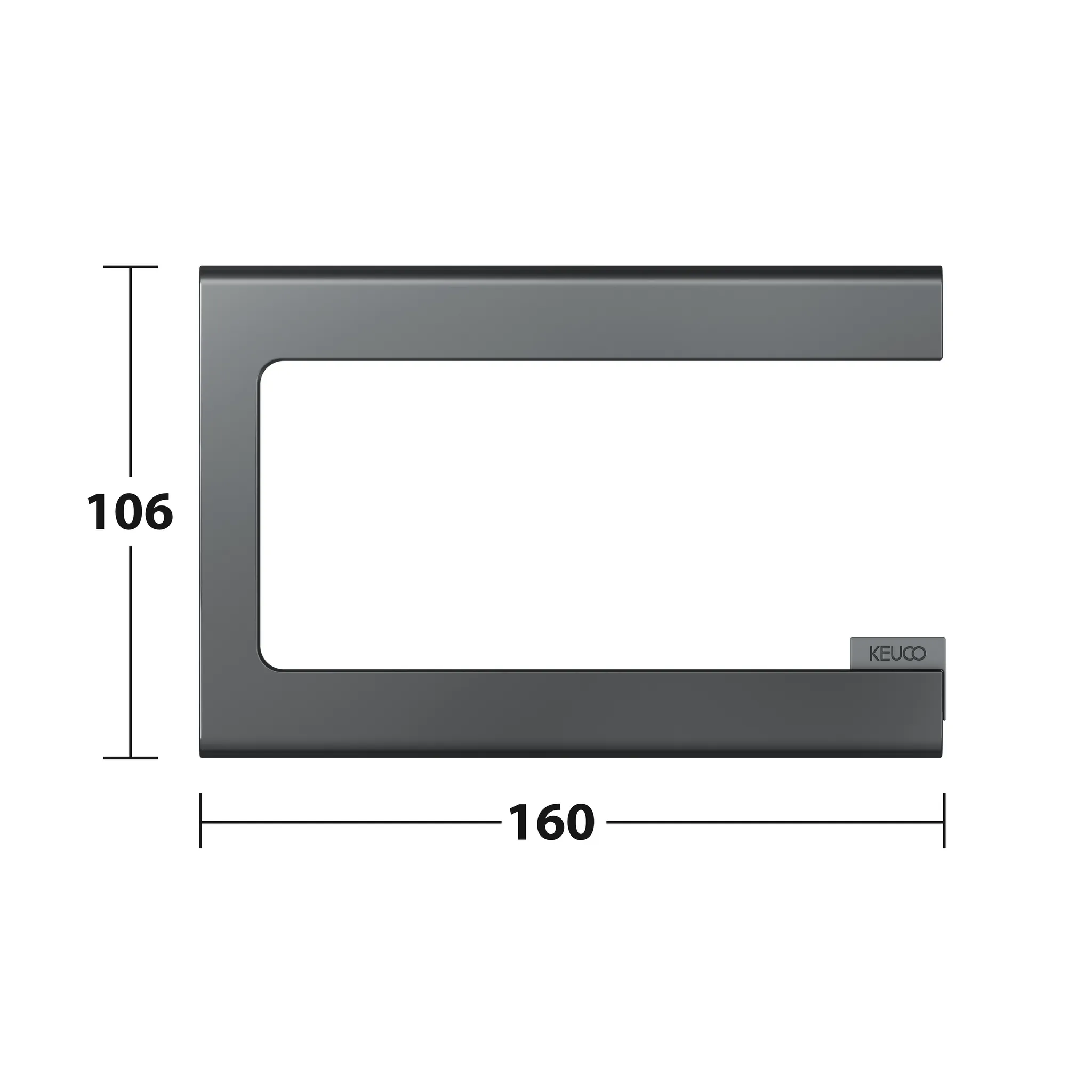 Edition 400 11562130000 Toilettenpapierhalter offene Form Schwarzchrom gebürstet