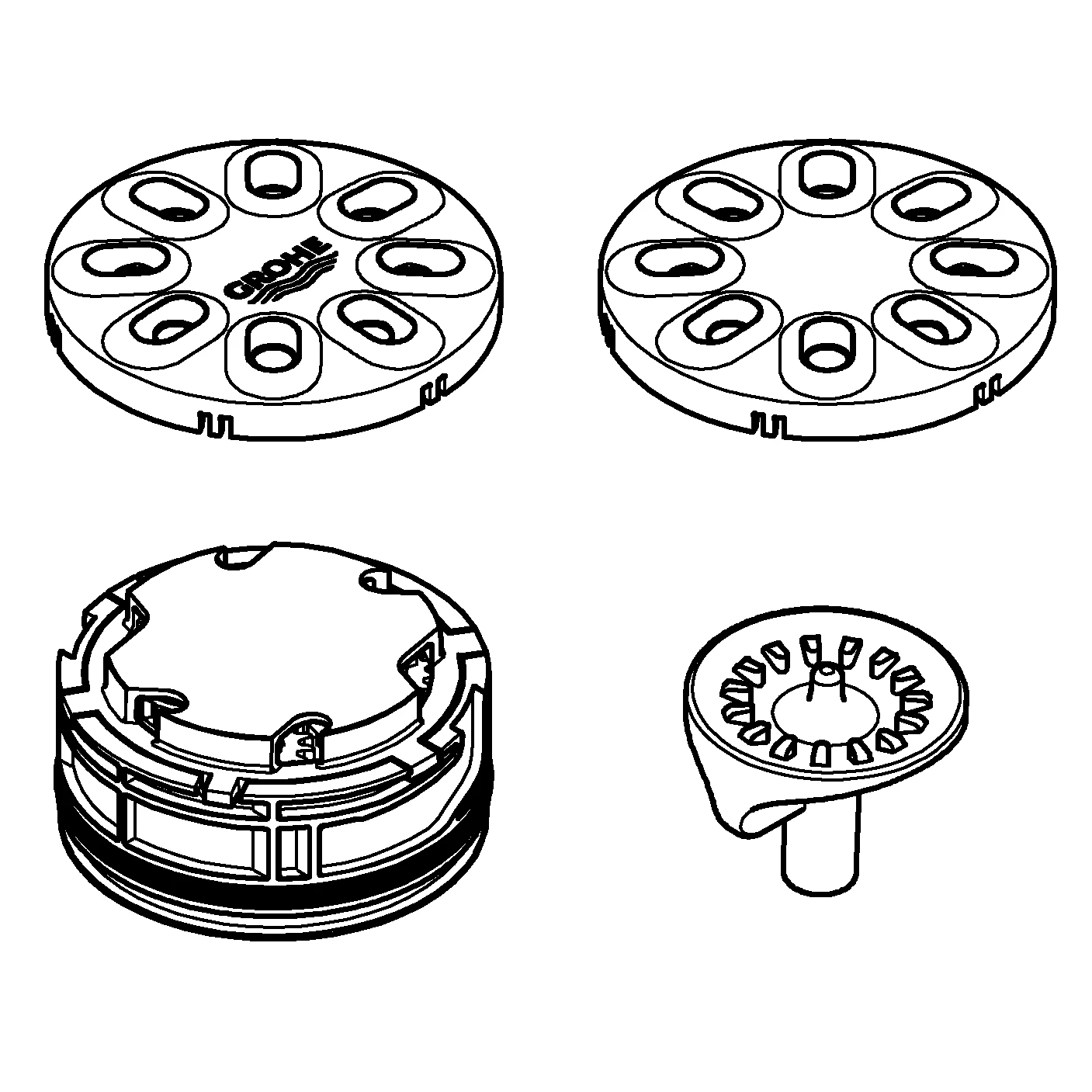 Brauseboden 48348, für SmartControl und Kopfbrausen mit mehreren Bokoma Sprays, inklusive Brauseboden mit / ohne Logo, chrom