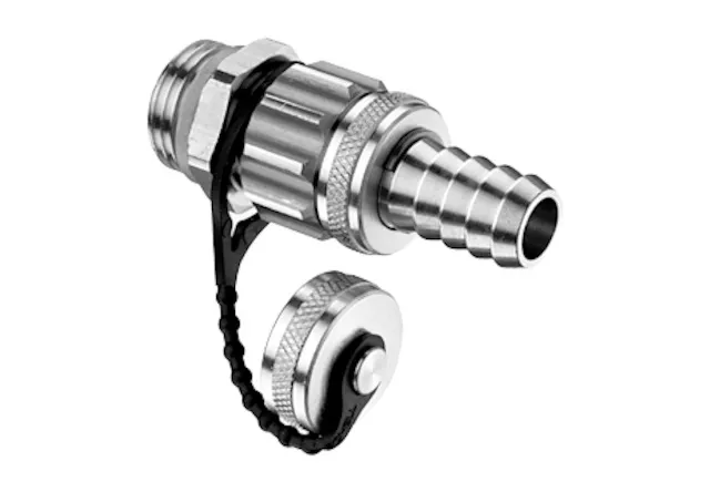 F + E-Spindelventil, Max. Betriebsdruck: 10 bar, DN 15 G 1/2 AG mit ASAG, Schlauchverschraubung Ø 14,5 mm (M 21 x 1,5), Messing