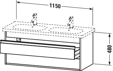 Duravit Waschtischunterschrank wandhängend „Ketho“ 115 × 48 × 45,5 cm Graphit Matt Duravit Waschtischunterschrank wandhängend „Ketho“ 115 × 48 × 45,5 cm Graphit Matt