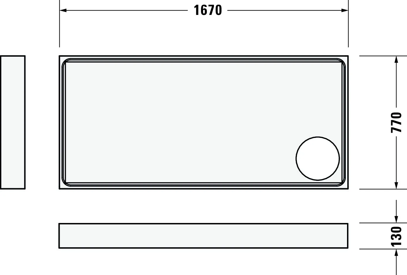 Duravit rechteck Duschwanne „Starck Slimline“ 170 × 80 cm ohne Antislip, ohne Oberflächenveredelung, in Weiß Duravit rechteck Duschwanne „Starck Slimline“ 170 × 80 cm ohne Antislip, ohne Oberflächenveredelung, in Weiß