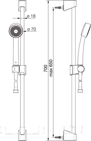 Gleitstangekombination „Basicjet“ in Chrom