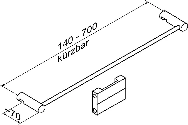 BEMM Handtuchhalter Pawa V, 22x70x700, kürzbar, verchromt