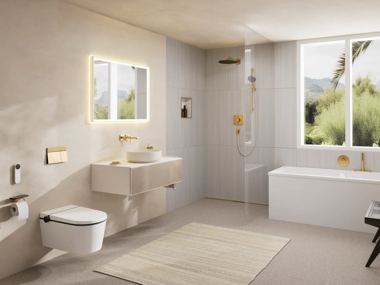 Hansgrohe ShowerSelect Comfort E Thermostat Unterputz, Brushed Bronze, 2 Verbraucher, max. Durchfluss 22,7 l/min, min./max. Betriebsdruck 1/10 bar