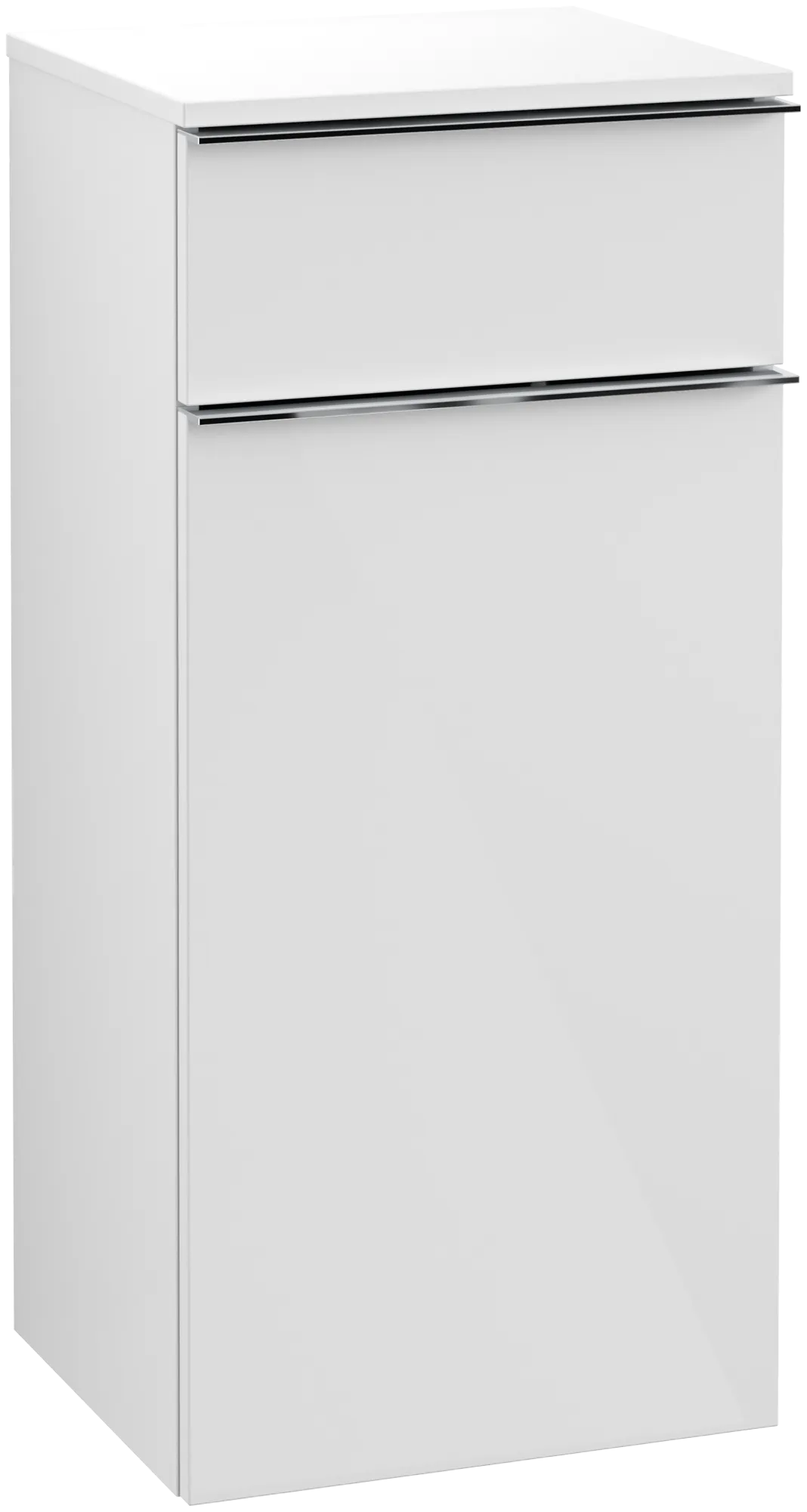 Villeroy & Boch Seitenschrank „Venticello“ Anschlag (Scharnier) links, 1 Tür und 1 Auszug 40,4 × 86,6 × 37,2 × 37,2 cm Glossy White, Anschlag links, 1 Tür