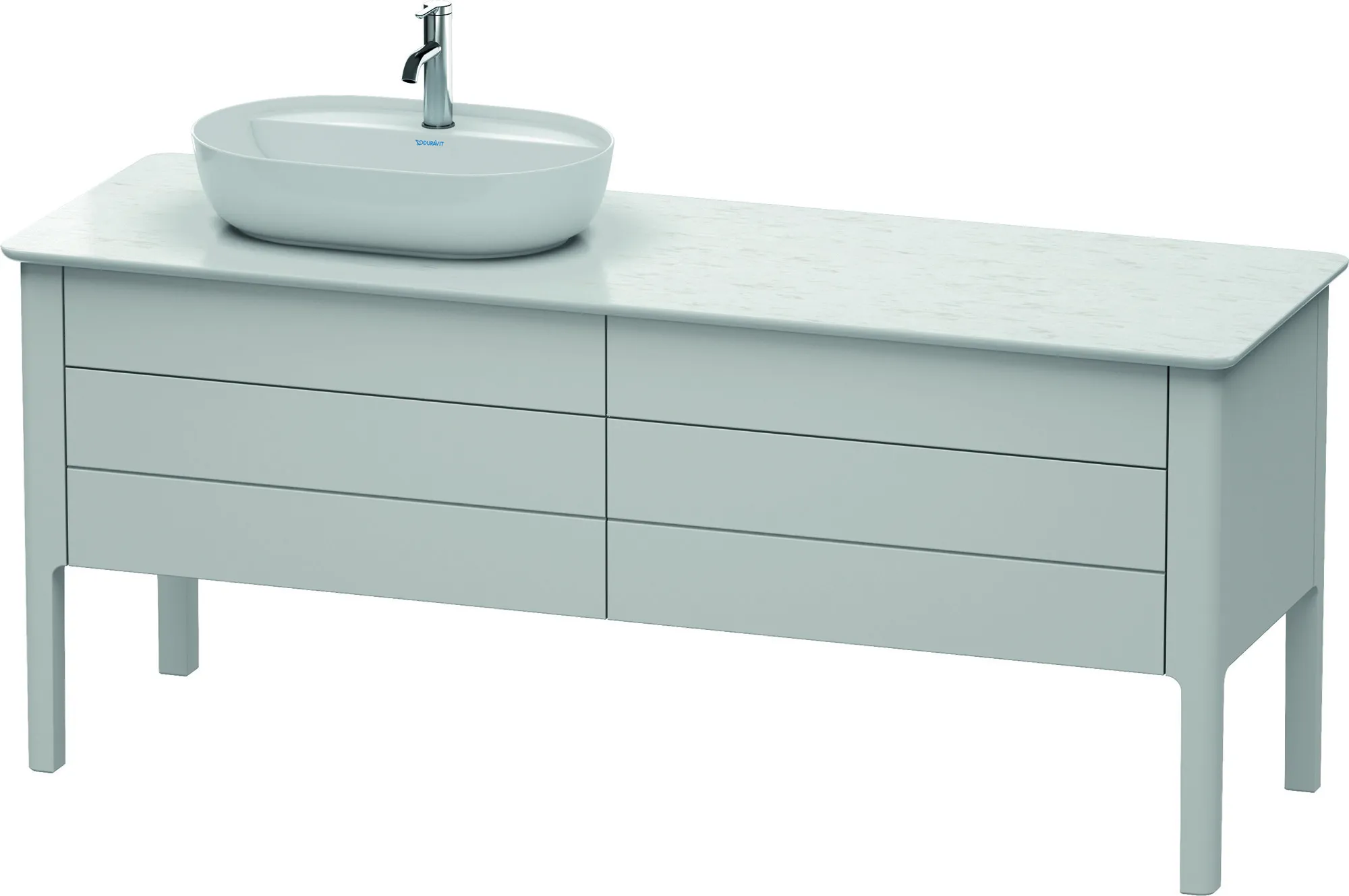 Duravit Waschtischunterschrank bodenstehend „Luv“ 173,3 × 74,3 × 57 cm Nordic Weiß Seidenmatt