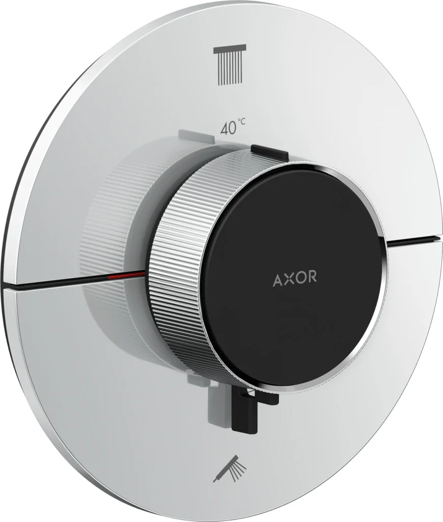 Hansgrohe AXOR ShowerSelect ID Thermostat Unterputz rund, Chrom, 2 Verbraucher, flache Rosette, einfache Installation