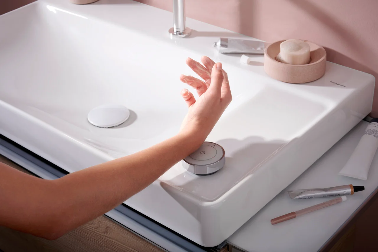 Hansgrohe Xelu Q Waschtisch, Keramik, weiß, 800 x 480 mm, 100 mm Beckenhöhe, wandhängend, mit Ablage rechts und SmartClean-Glasur