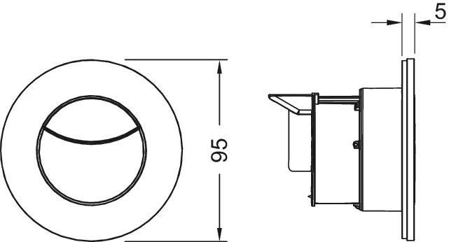 TECEflushpoint pneumatische Fernauslösung für Zweimengentechnik, Feinbauset, mit runder Blende, weiß