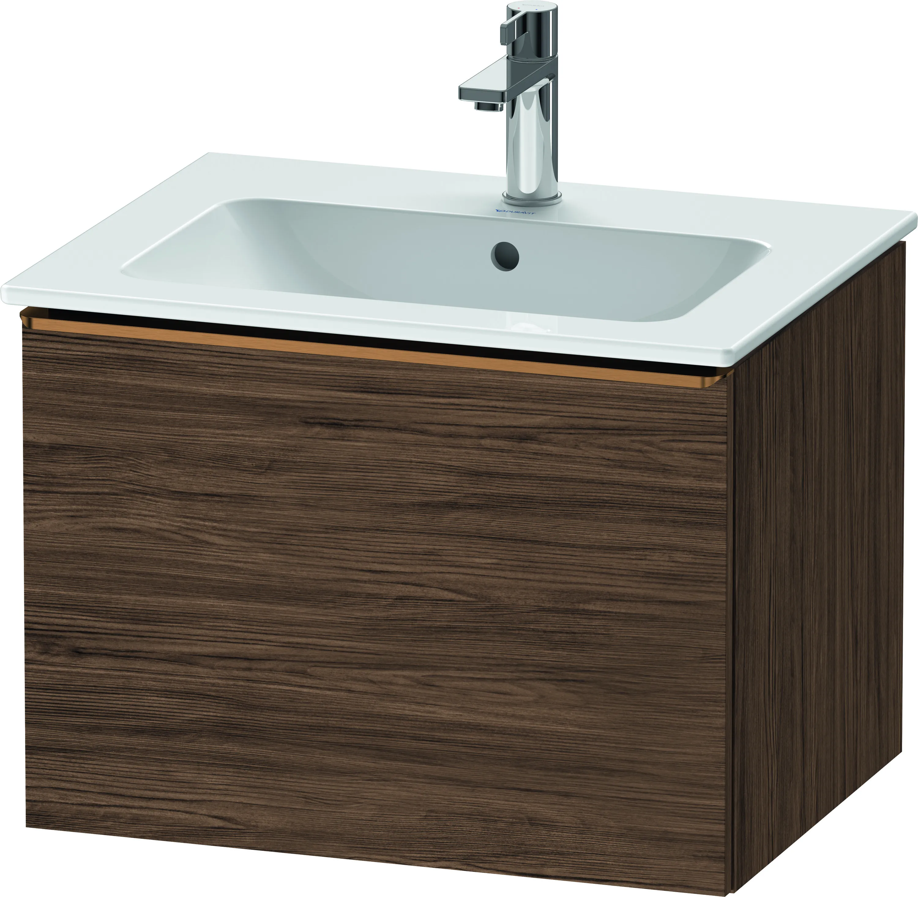 Duravit Waschtischunterschrank wandhängend „D-Neo“ 61 × 44 × 46,2 cm Nussbaum Dunkel
