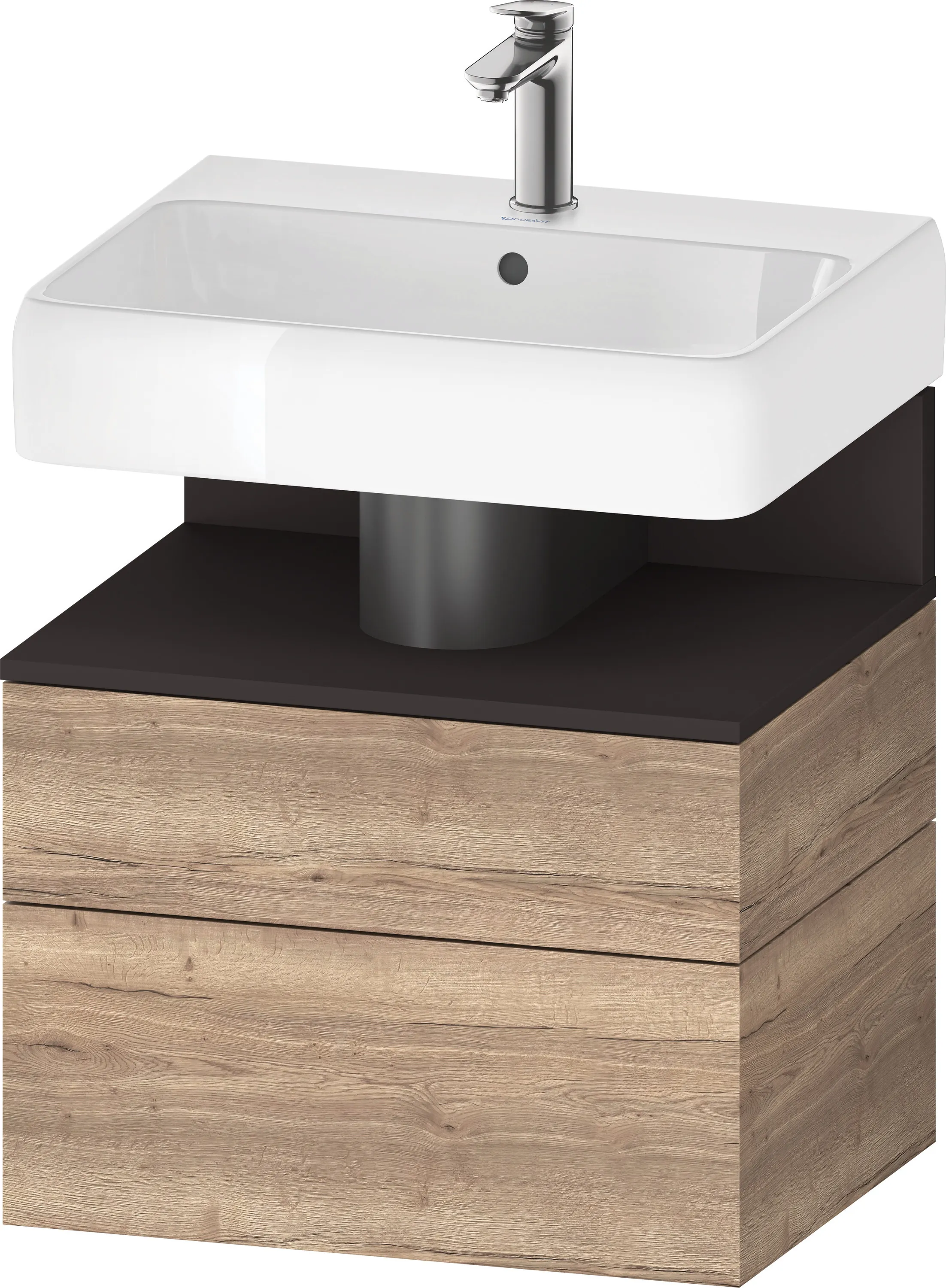 Duravit Waschtischunterschrank wandhängend „Qatego“ 59 × 59 × 47 cm, mit Beleuchtung